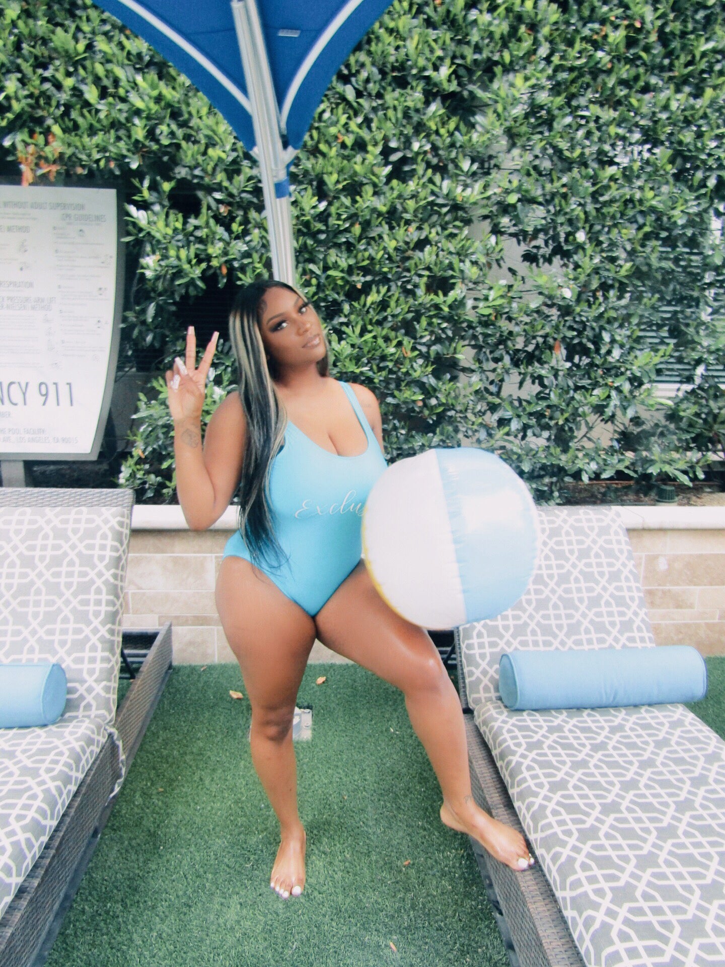 Blue XCLUSIVE girl one piece