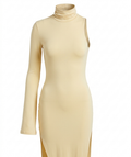 Beige one Sleeve Dress