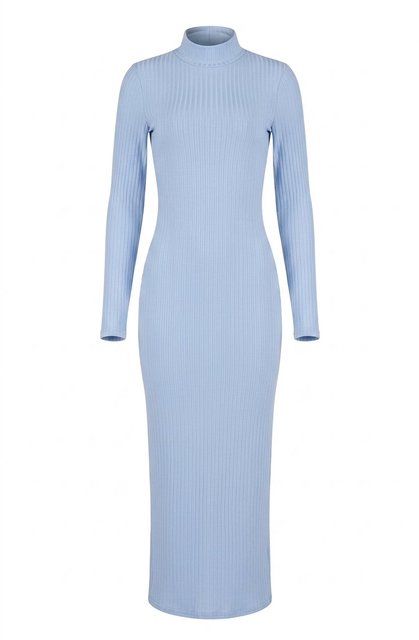 Blue Long Sleeve Bodycon