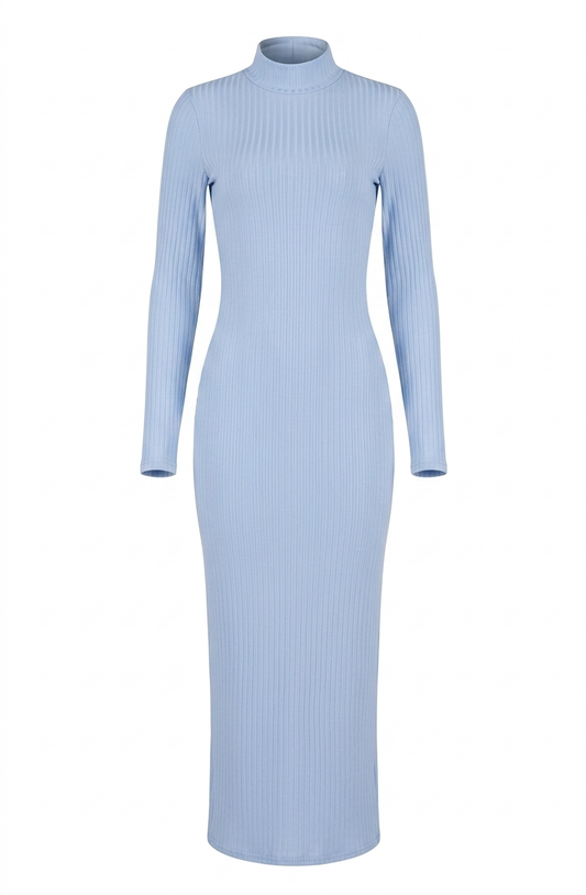 Blue Long Sleeve Bodycon