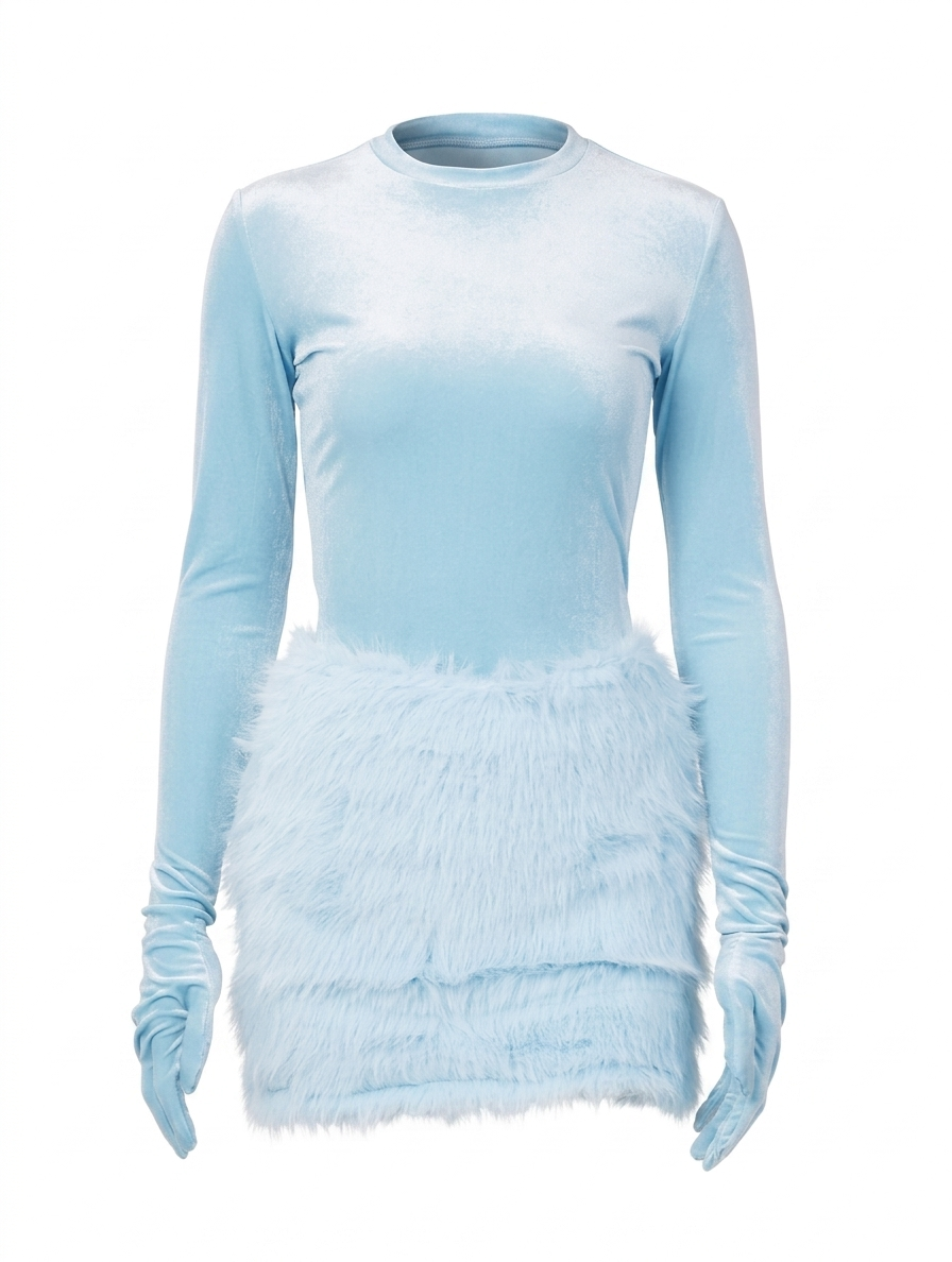 Fur Skirt Set