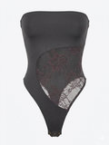 Black One Piece Swimsuit (No LACE, just mesh)