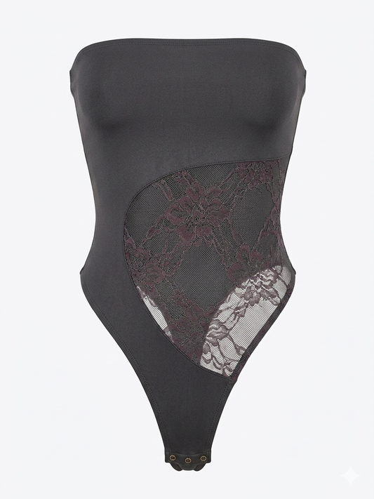 Black One Piece Swimsuit (No LACE, just mesh)