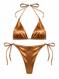 Golden Satin 2 piece Swimsuit