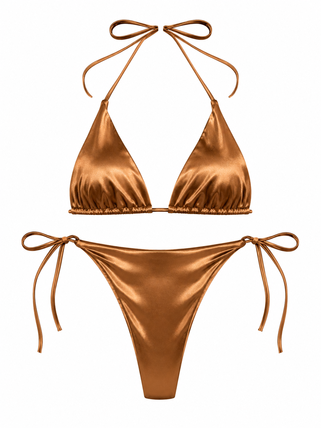 Golden Satin 2 piece Swimsuit